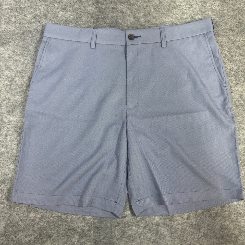 Haggar Mens Performance Shorts 38 Light Blue Stretch Moisture Wicking 8.5 Inseam